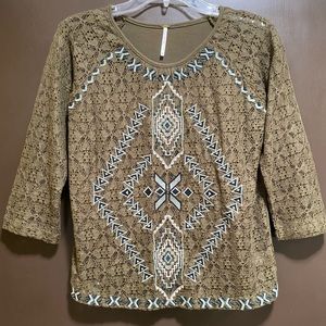 Free People - Embroidered Hollow Crop Top